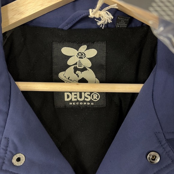 Deus Ex Machina Strata Coach Jacket Mens Small Blue Japan Records Motorcycle NEW - Picture 6 of 8